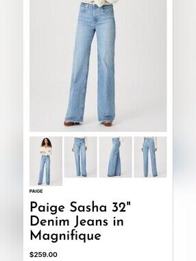 Paige Sasha Wideleg Size 27 In Magnifique